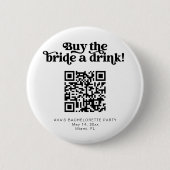 CHARLI retro buy the bride a drink button venmo  缶バッジ (正面)