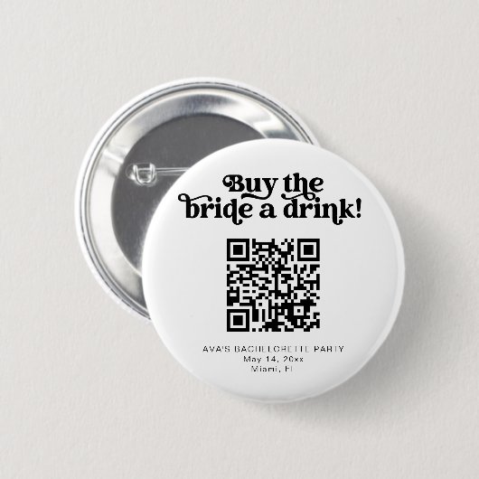 CHARLI retro buy the bride a drink button venmo  缶バッジ (正面&裏面)