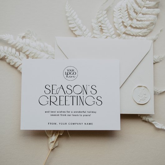 CHARLIEブラック簡単会社ロゴビジネスクリスマス シーズンカード