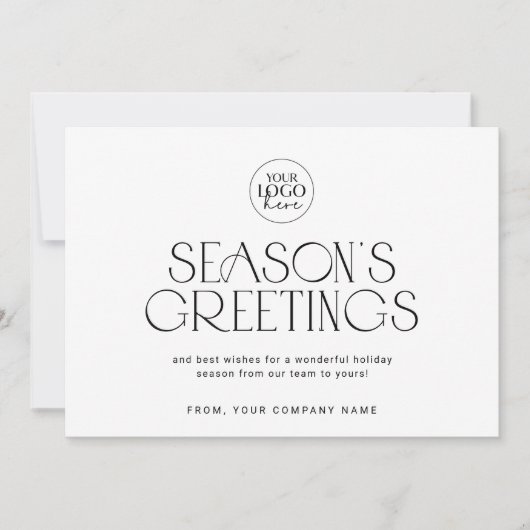 CHARLIEブラック簡単会社ロゴビジネスクリスマス シーズンカード (正面)