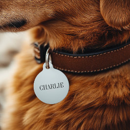 Charlie クラシック 名前 モノグラム | ライトブルー ペット ネームタグ