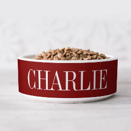 Charlie クラシック 名前 モノグラム | 赤 ボウル
