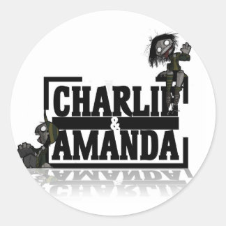 Charlie & Amanda Lrgロゴステッカー ラウンドシール