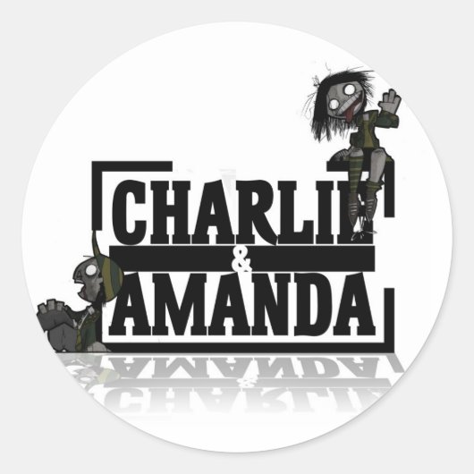 Charlie & Amanda Lrgロゴステッカー ラウンドシール (正面)