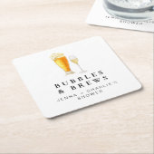 CHARLIE Bubbles & Brewsカップルのシャワーへようこそ スクエアペーパーコースター (アングル)