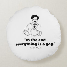 Charlie Chaplin Quote – Life Is a Tragedy  ラウンドクッション