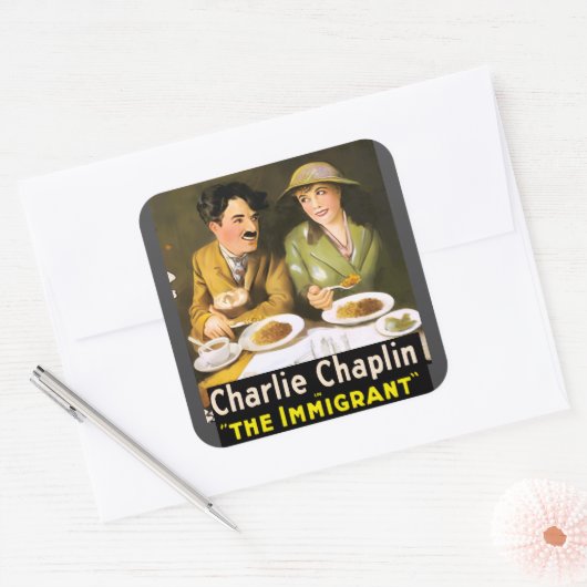 Charlie Chaplin/The Immigrant Sticker スクエアシール (封筒)