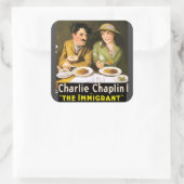 Charlie Chaplin/The Immigrant Sticker スクエアシール (バッグ)