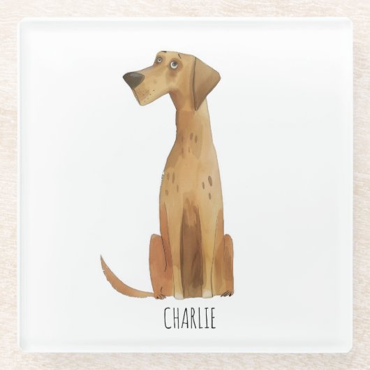 Charlie Dog ガラスコースター (正面)