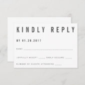 Charlie Minimalist RSVPカード (正面/裏面)