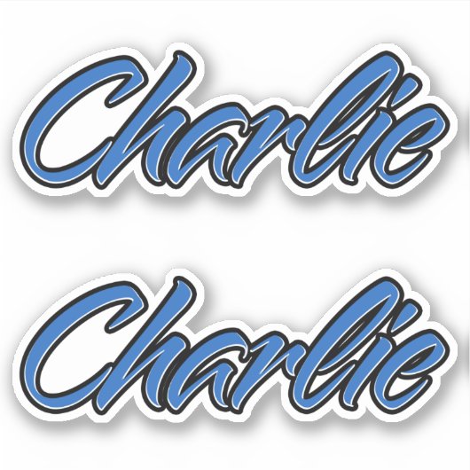 Charlie Name blue Aufkleber Sticker Stickerset シール (正面)