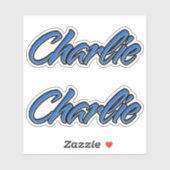 Charlie Name blue Aufkleber Sticker Stickerset シール (シート)