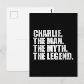 Charlie name, Charlie The Man The Myth The Legend ポストカード (正面/裏面)