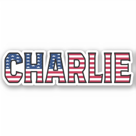 Charlie Name Vorname USA Sticker Stickerset シール (正面)