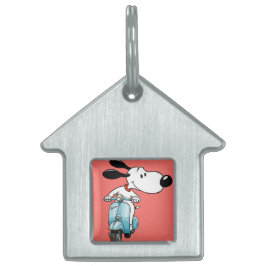 Charlie on a Scooter, by Natasha Us   ペットネームタグ