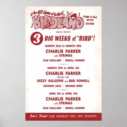 Charlie Parker - Dizzy Gillespie jazz poster ポスター (正面)