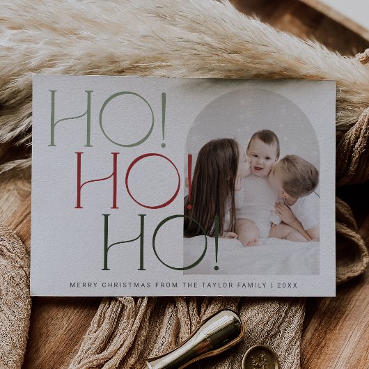 CHARLIE Red Green Ho Ho Ho Family写真クリスマス シーズンカード