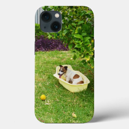 Charlie The Fox Terrier Bath Time、iPhone 13 カバー (裏面)