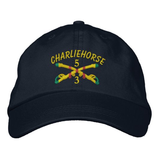 Charliehorse 3/5番目の騎兵VSMがサーバーハットを横断 刺繍入りキャップ (正面)
