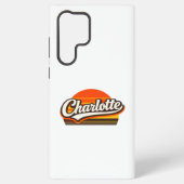 Charlotte レトロサンセット 名前 デザイン samsung galaxyケース (裏面)