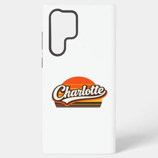 Charlotte レトロサンセット 名前 デザイン samsung galaxyケース (裏面)