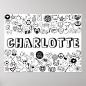 'CHARLOTTE' Colour-it-Yourself Outline Design ポスター (正面)