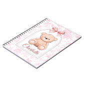 Charlotte | Custom Pink Teddy Bear Nursery Design  ノートブック (左側)