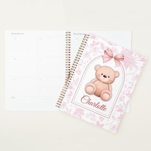 Charlotte | Custom Pink Teddy Bear Nursery Design  プランナー手帳 (ディスプレー)