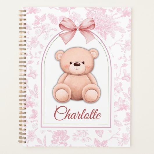 Charlotte | Custom Pink Teddy Bear Nursery Design  プランナー手帳 (正面)