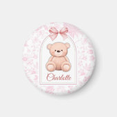 Charlotte | Custom Pink Teddy Bear Nursery Design マグネット (正面)