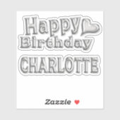 Charlotte Happy Birthday silver Aufkleber Sticker シール (シート)