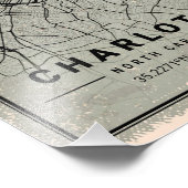 charlotte map print poster canvas |South carolina フォトプリント (角)