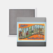 Charlotte N.C.からのご挨拶(ヴィンテージ) マグネット (正面/裏面)