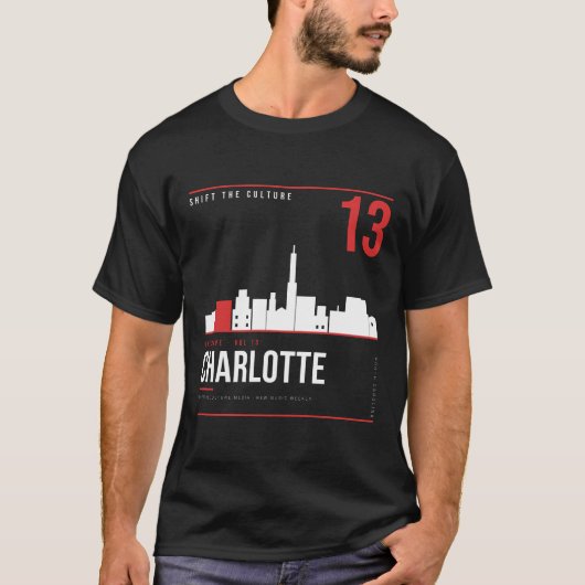 Charlotte NC スカイライン ShiftTape Vol 13 Tシャツ (正面)