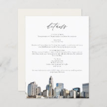 CHARLOTTE NORTH CAROLINA Wedding Details Card