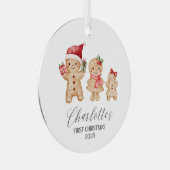 Charlotte Personalized Baby's First Christmas メタルオーナメント (正面右)