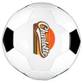 Charlotte Retro Sunset Personalized Name Design サッカーボール (回転)