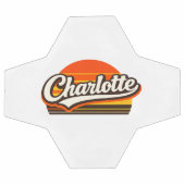 Charlotte Retro Sunset Personalized Name Design サッカーボール (フラット)