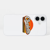 Charlotte Retro Sunset Personalized Name Design iPhone 16ケース (裏面横)