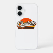 Charlotte Retro Sunset Personalized Name Design iPhone 16ケース (裏面)