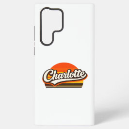Charlotte Retro Sunset Personalized Name Design Samsung Galaxy S22 Ultraケース
