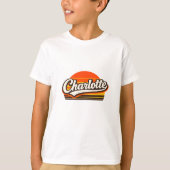 Charlotte Retro Sunset Personalized Name Design Tシャツ (正面)