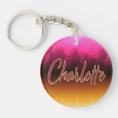 Charlotte Vorname Name pink Schlüsselanhänger キーホルダー (正面)