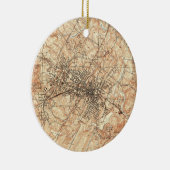 Charlottesvilleヴァージニア(1960年)のヴィンテージの地図 セラミックオーナメント (右)