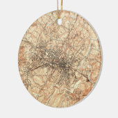 Charlottesvilleヴァージニア(1960年)のヴィンテージの地図 セラミックオーナメント (左)