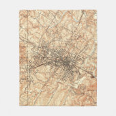 Charlottesvilleヴァージニア(1960年)のヴィンテージの地図 フリースブランケット (正面)