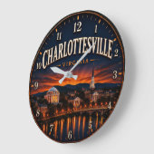 Charlottesville Virginia ラージ壁時計 (傾斜)