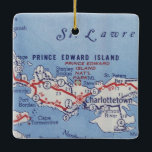 Charlottetown PEI Vintage Map セラミックオーナメント<br><div class="desc">Charlottetown Prince Edward Island Christmas ornament with vintage map from 1955.</div>