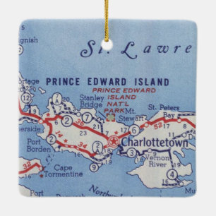 Charlottetown PEI Vintage Map セラミックオーナメント