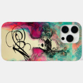 CHARM /マスクの淑女モノグラム ピンク ティール グリーン Case-Mate iPhoneケース (裏面 (横))